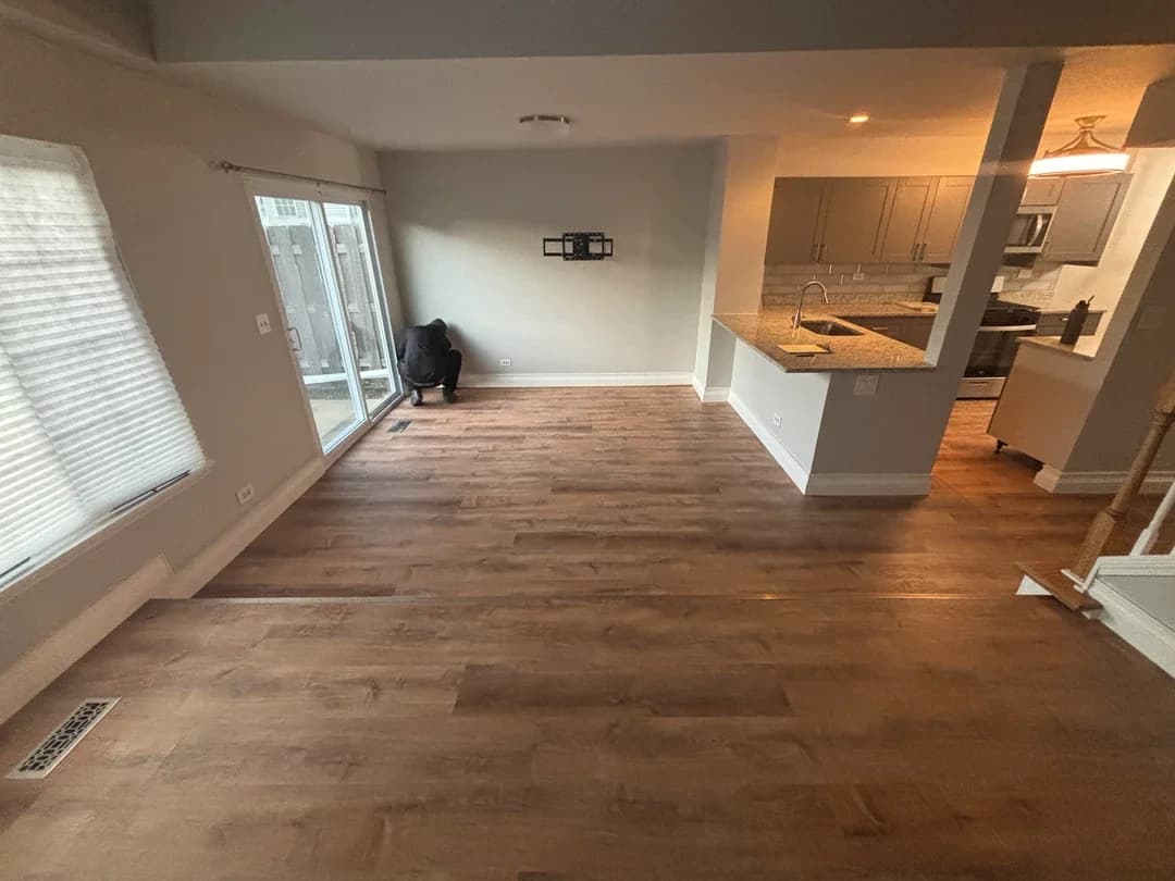 Empty living space and an AI interior idea – original photo